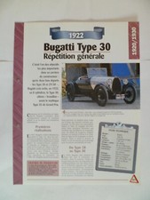 CARTE FICHE AUTO  BUGATTI TYPE 30 1922  (49-50)