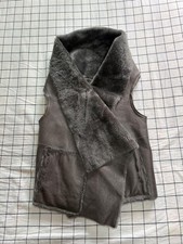 USED [RARE] ISSEY MIYAKE HEART MOUTON VEST GILET GRAY GOOD