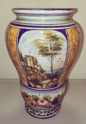 Ancien vase signé céramique - ancien,
