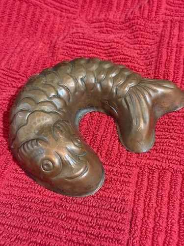 Ancien moule poisson - en, cuivre