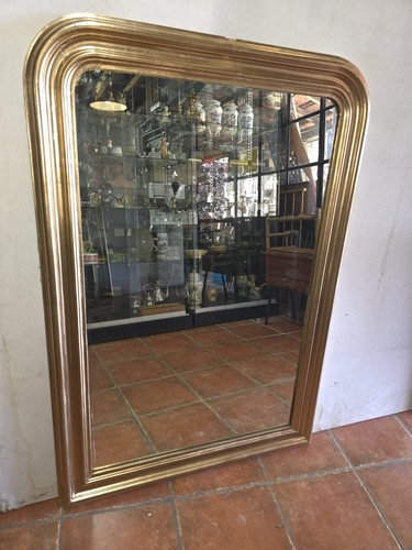 Miroir doré style louis - miroir,