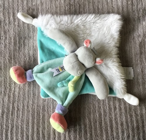 Doudou hippopotame gris blanc - hippopotame,