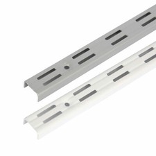 Crémaillère d'étagère double perforation rail mural à 2 rangées pour équerres 1m