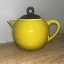 Ancienne Théière Ronde Jaune Citron En Céramique Jars Made In France