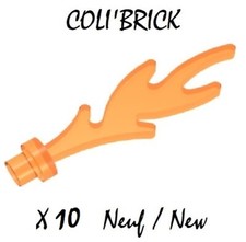 Lego 6126b - 10x Flamme Feu / Wave rounded base rim - Trans orange - NEW NEUF