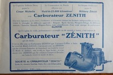 8/1925 PUB CARBURETOR ZENITH CUT MICHELIN RAID PINEDO GUILLAUMET ORIGINAL AD