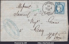 FRANCE N°60A SUR LETTRE AMB