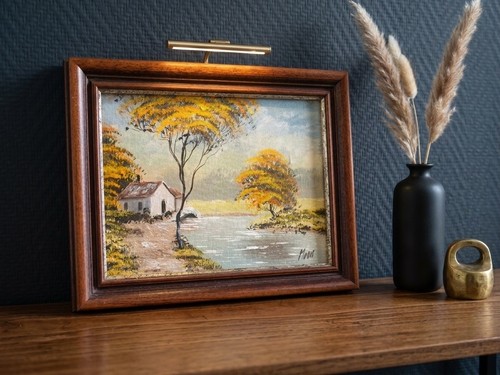 Peinture huile vintage - peinture, à