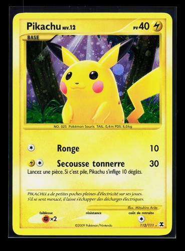 Carte pokémon pikachu - pokémon, 112/111