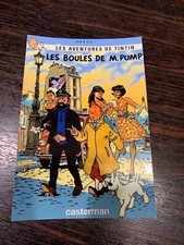CARTE POSTALE 14X10 HOMMAGE A HERGE  PASTICHE TINTIN LES BOULES DE M PUMP