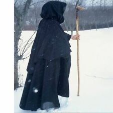 Velvet Hooded Cloak Gothic Vampire Wicca Robe Medieval Larp Cape Unisex Adult