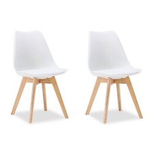2 Chaises de Cuisine Blanc