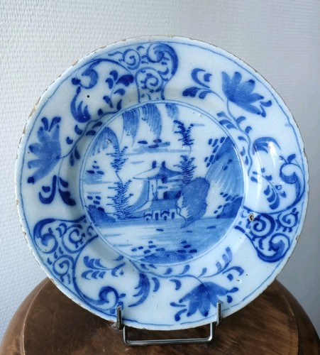 Delft blue earthenware - , plate