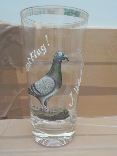 Verre ancien flute emaillee - verre,