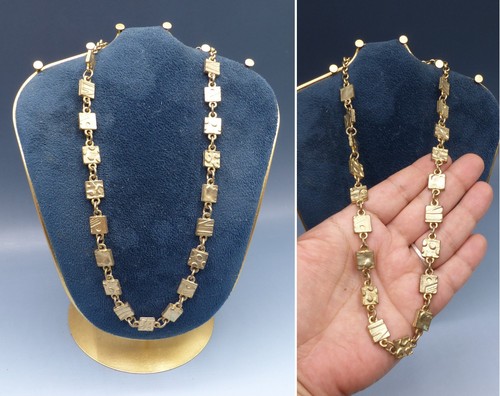 Collier vintage métal - vintage, doré