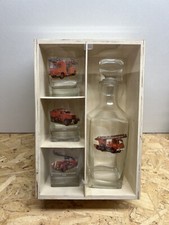 Coffret ancienne Voiture Pompier Collection 3 Verres Une Carafe Whisky