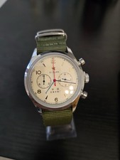 Seagull 1963 Chronograph Quartz 42mm Rice White Dial Green NATO Strap