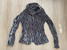 Rundholz Velvet Top Corduroy Front Blouse Blazer Avant Garde Button Gray Size S