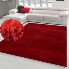 Tapis Shaggy salon de tapis moquette Flokati en rouge
