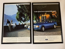 FRAMED Original 1986 Mk4 Ford Escort XR3i Cabriolet Magazine Advert Poster Retro