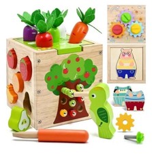 Jouet de Motricité en Bois - Cube d'activité 5 en 1 - Éducatif - Mixte