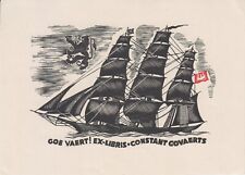 Constant GOVAERTS wood engraved ex-libris by Désiré ACKET - 1946 - BELGIUM.