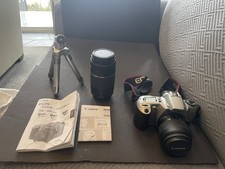 Canon EOS Rebel Xs 35mm Film Camera Bundle With 2 Zoom Lens 35-80 75-300 Tested