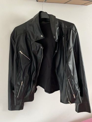 Blouson simili cuir noir - simili,
