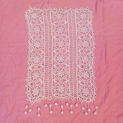 Rideau ancien crochet fait - crochet,