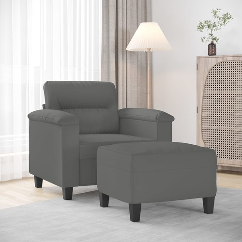 Fauteuil avec repose - -pied, gris