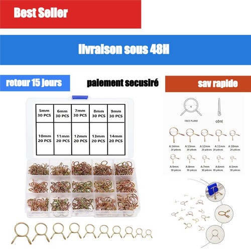 250 colliers ressort durite - colliers,