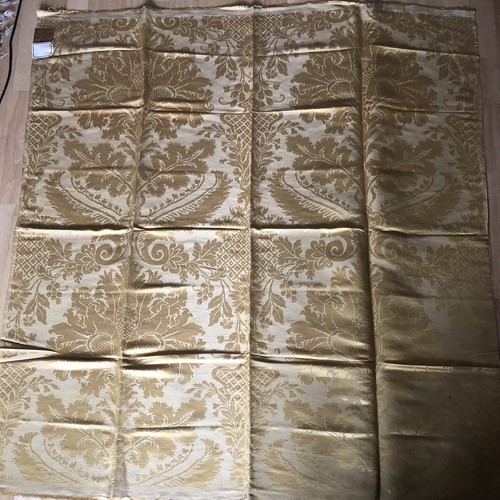 Yellow silk and linen damask