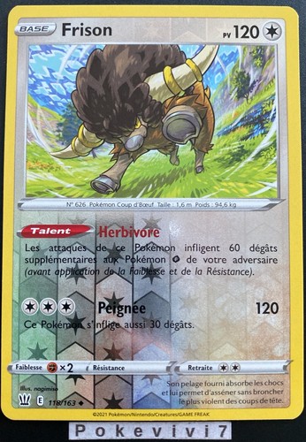 Carte pokemon frison 118 - frison, 118/163