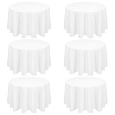Lot de 6 Blanche Nappes Rondes