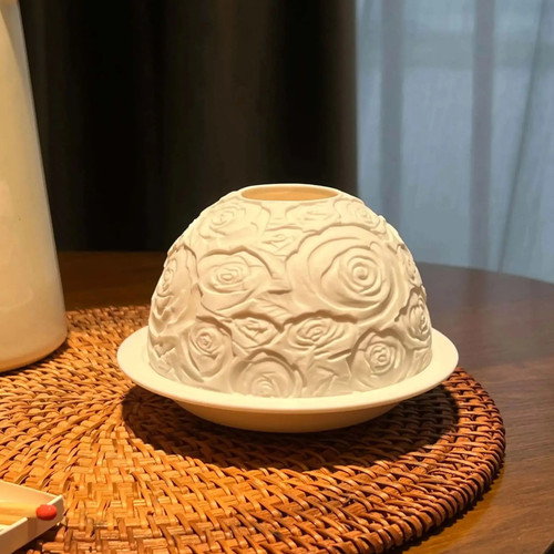 Bougeoir porcelaine fleurs - bougeoir, 3d