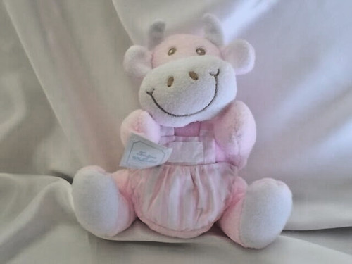 Doudou vache rose blanc - rose, et