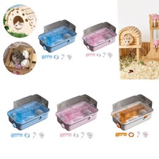 2 niveaux avec bouteille d'eau Cage de hamster portable pour lapins Glieur