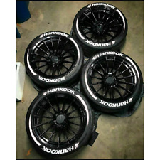 White HANKOOK Tire Lettering Sticker 8 Sets For 4 Tires 15'' - 24'' 1.38''
