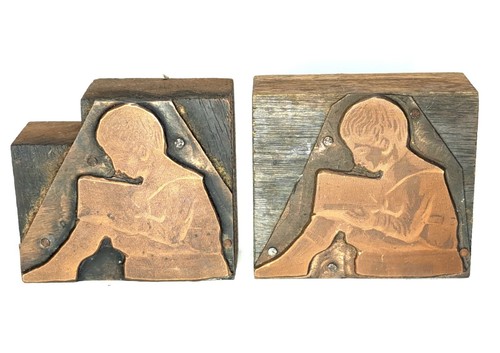 Antique copper wood - copper, boy