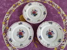3 Assiettes Dessert Faience