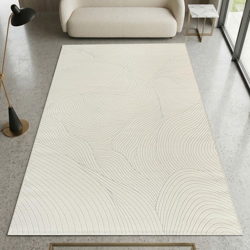 Tapis crème design - , structuré