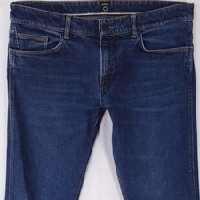 Hommes HUGO BOSS DELAWARE Ajusté Straight Élasthanne Bleu Jeans W34 L32
