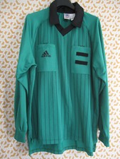 Maillot Arbitre Vert Adidas Football manche Longue vintage shirt jersey - M