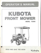 Kubota Front Mower F2000 Operator's Manual Heavy Equipment Maintenance Guide