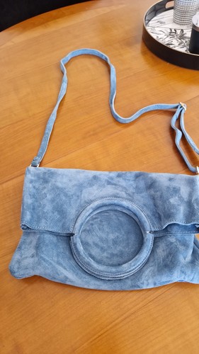 Sac bandoulière bleu cuir - sac,