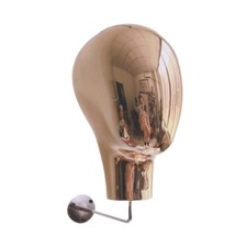 Tête de mannequin murale en métal pour serre-tête, casque, postiches