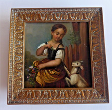 ancien Miniature Peinture sur