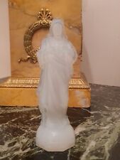 Ancienne Statue Sacré Cœur En Verre Opalescent Art Deco