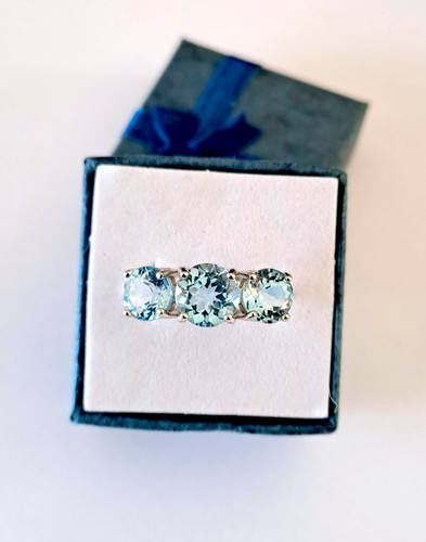 Bague topaze sky - blue, trilogie