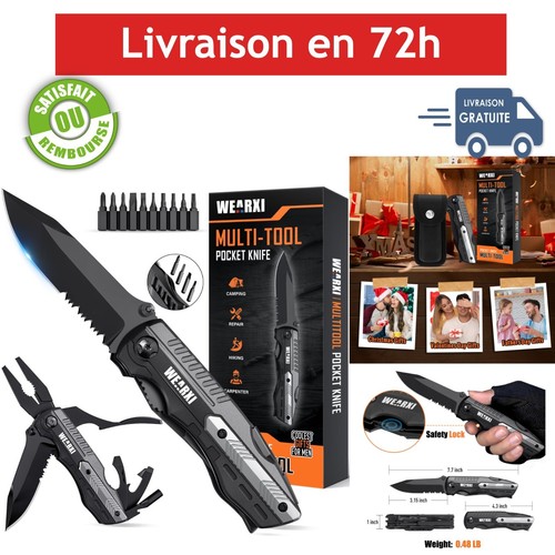 Wearxi couteau survie - couteau,